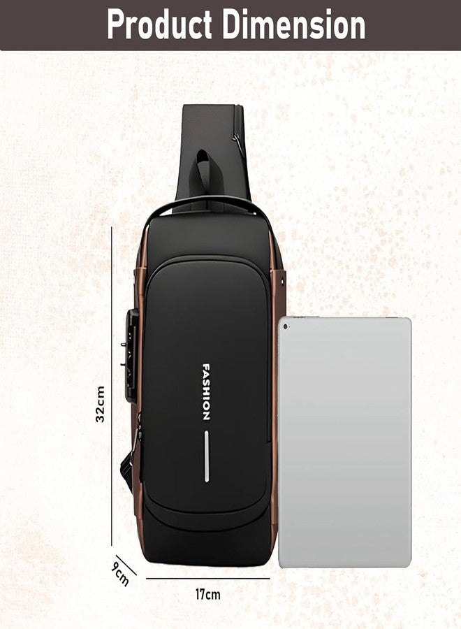 Nyfee Sling Bag for Men Stylish Crossbody Backpack for Men & Women, Anti-Theft Chest Bag with USB Charging Port, Messenger Bags, Casual Shoulder Bag (Black) - Image 2